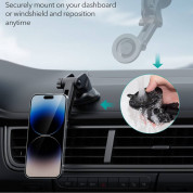ESR Halolock Magnetic Dashboard and Vent Car Mount - магнитнна поставка за таблото или стъклото на кола за iPhone с MagSafe (черен) 7