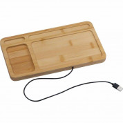 Xtronic Desk Organiser and Wireless Charger 10W - настолен органайзер с поставка (пад) за безжично зареждане за Qi съвместими устройства (бамбук) 2