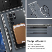 Spigen Ultra Hybrid OneTap MagSafe Case - хибриден кейс с висока степен на защита с MagSafe за Samsung Galaxy S23 Ultra (прозрачен)  11