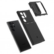 Spigen Optik Armor Case - тънък качествен силиконов (TPU) калъф с капак за камерата за Samsung Galaxy S23 Ultra (черен) 10