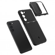 Spigen Optik Armor Case - тънък качествен силиконов (TPU) калъф с капак за камерата за Samsung Galaxy S23 Plus (черен) 10