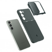 Spigen Optik Armor Case - тънък качествен силиконов (TPU) калъф с капак за камерата за Samsung Galaxy S23 (зелен) 10