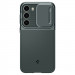 Spigen Optik Armor Case - тънък качествен силиконов (TPU) калъф с капак за камерата за Samsung Galaxy S23 (зелен) 3