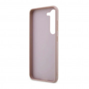 Guess Saffiano 4G Metal Logo Leather Hard Case - дизайнерски кожен кейс за Samsung Galaxy S23 Plus (розов) 4