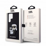 Karl Lagerfeld Saffiano Karl and Choupette NFT Case - дизайнерски кожен кейс за Samsung Galaxy S23 Ultra (черен) 5
