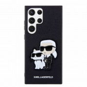 Karl Lagerfeld Saffiano Karl and Choupette NFT Case - дизайнерски кожен кейс за Samsung Galaxy S23 Ultra (черен) 2