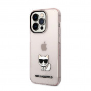 Karl Lagerfeld Choupette Logo Case for iPhone 14 Pro (pink-clear)