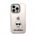 Karl Lagerfeld Choupette Logo Case - дизайнерски кейс с висока защита за iPhone 14 Pro (розов-прозрачен) 2