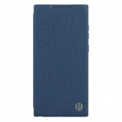 Nillkin Qin Book Pro Cloth Flip Case - кожен калъф, тип портфейл за Samsung Galaxy S23 Ultra (син) 1