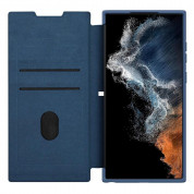 Nillkin Qin Book Pro Cloth Flip Case - кожен калъф, тип портфейл за Samsung Galaxy S23 Ultra (син) 4