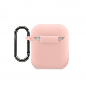 Lacoste AirPods Liquid Silicone Glossy Printing Logo Case for Apple AirPods and Apple AirPods 2 (pink) 1