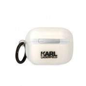 Karl Lagerfeld AirPods Pro 3D Logo NFT Choupette Silicone Case - силиконов калъф с карабинер за Apple AirPods Pro (бял) 1