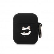 Karl Lagerfeld AirPods 3D Logo NFT Choupette Head Silicone Case for Apple AirPods and Apple AirPods 2 (black)