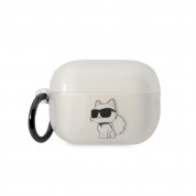 Karl Lagerfeld AirPods Pro 2 3D Logo NFT Choupette Silicone Case (white)