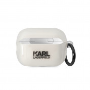 Karl Lagerfeld AirPods Pro 2 3D Logo NFT Choupette Silicone Case - силиконов калъф с карабинер за Apple AirPods Pro 2 (бял) 1