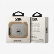 Karl Lagerfeld AirPods Pro 2 3D Logo NFT Choupette Silicone Case - силиконов калъф с карабинер за Apple AirPods Pro 2 (бял) 3
