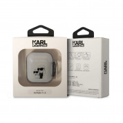 Karl Lagerfeld AirPods Glitter 3D Logo NFT Karl and Choupette Silicone Case for Apple AirPods & Apple AirPods 2 (white) 2