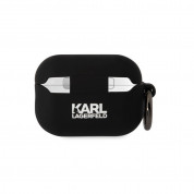Karl Lagerfeld AirPods Pro 2 3D Logo NFT Karl Head Silicone Case - силиконов калъф с карабинер за Apple AirPods Pro 2 (черен) 1