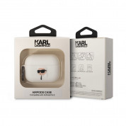 Karl Lagerfeld AirPods Pro 2 3D Logo NFT Karl Head Silicone Case - силиконов калъф с карабинер за Apple AirPods Pro 2 (бял) 3