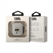 Karl Lagerfeld AirPods 3D Logo NFT Karl Head Silicone Case - силиконов калъф с карабинер за Apple AirPods и Apple AirPods 2 (бял) 2