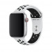 Apple Watch Nike+ Sport Band Pure Platinum - оригинална силиконова каишка за Apple Watch 42мм, 44мм, 45мм, Ultra 49мм (светлосив-черен)  1