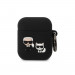 Karl Lagerfeld AirPods Karl and Choupette Silicone Case - силиконов калъф с карабинер за Apple AirPods и Apple AirPods 2 (черен) 1