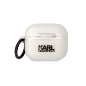 Karl Lagerfeld AirPods 3 3D Logo NFT Choupette Silicone Case - силиконов калъф с карабинер за Apple AirPods 3 (бял) 1