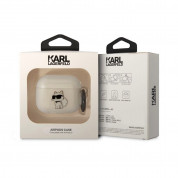 Karl Lagerfeld AirPods 3 Glitter 3D Logo NFT Karl and Choupette Silicone Case - силиконов калъф с карабинер за Apple AirPods 3 (бял) 2