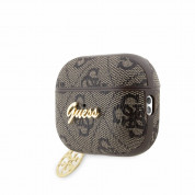 Guess AirPods Pro 2 4G Script Charms PU Hard Case for Apple AirPods Pro 2 (brown) 1