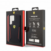 Ferrari PU Carbon Leather Hard Case - кожен кейс за Samsung Galaxy S23 Ultra (черен) 5