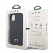 Lacoste Iconic Petit Pique Logo Case - дизайнерски кожен кейс за iPhone 14 (син) 5
