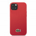 Lacoste Iconic Petit Pique Logo Case - дизайнерски кожен кейс за iPhone 14 (червен) 2