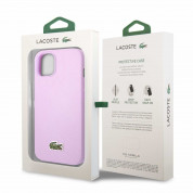 Lacoste Iconic Petit Pique Logo Case - дизайнерски кожен кейс за iPhone 14 Plus (лилав) 5