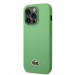 Lacoste Iconic Petit Pique Logo Case - дизайнерски кожен кейс за iPhone 14 Pro (зелен) 1