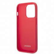 Lacoste Iconic Petit Pique Logo Case - дизайнерски кожен кейс за iPhone 14 Pro (червен) 4
