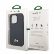 Lacoste Iconic Petit Pique Logo Case - дизайнерски кожен кейс за iPhone 14 Pro Max (син) 5
