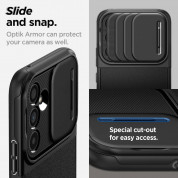 Spigen Optik Armor Case - тънък качествен силиконов (TPU) калъф с капак за камерата за Samsung Galaxy A54 5G (черен) 17