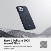 Pitaka MagEZ 3 600D Aramid Fiber MagSafe Case - кевларен кейс с MagSafe за iPhone 14 Pro (черен-сив)  3
