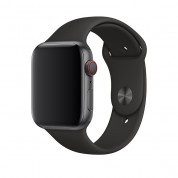 Apple Watch Black Sport Band - оригинална силиконова каишка за Apple Watch 38мм, 40мм, 41мм (черен) (разопакован продукт)