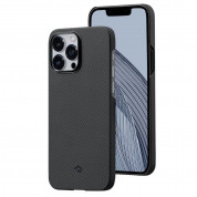Pitaka MagEZ 3 600D Aramid Fiber MagSafe Case - кевларен кейс с MagSafe за iPhone 14 Pro Max (черен-сив) 
