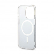 Guess 4G Printed Stripe MagSafe Case With MagSafe Wireless Charger Set - комплект хибриден удароустойчив кейс с MagSafe и поставка (пад) за безжично зареждане за iPhone 14 Pro (черен) 4
