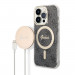 Guess 4G Printed Stripe MagSafe Case With MagSafe Wireless Charger Set - комплект хибриден удароустойчив кейс с MagSafe и поставка (пад) за безжично зареждане за iPhone 14 Pro (черен) 1