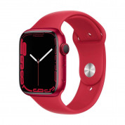 Apple Watch Product Red Sport Band - оригинална силиконова каишка за Apple Watch 42мм, 44мм, 45мм, Ultra 49мм (червен) (разопакован продукт)