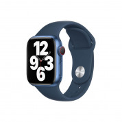Apple Watch Sport Band Abyss Blue - оригинална силиконова каишка за Apple Watch 38мм, 40мм, 41мм (син) (разопакован продукт)