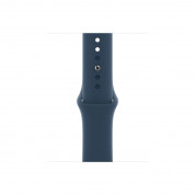 Apple Watch Abyss Blue Sport Band - оригинална силиконова каишка за Apple Watch 42мм, 44мм, 45мм, Ultra 49мм (син) (разопакован продукт) 2