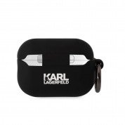 Karl Lagerfeld AirPods Pro 2 3D Logo NFT Choupette Head Silicone Case - силиконов калъф с карабинер за Apple AirPods Pro 2 (черен) 1