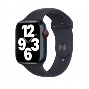 Apple Watch Midnight Sport Band - оригинална силиконова каишка за Apple Watch 42мм, 44мм, 45мм, Ultra 49мм (тъмносив) (разопакован продукт)