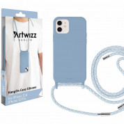 Artwizz HangOn Silicone Case - силиконов (TPU) калъфс с връзка за носене за iPhone 12, iPhone 12 Pro (светлосин) 