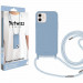Artwizz HangOn Silicone Case - силиконов (TPU) калъфс с връзка за носене за iPhone 12, iPhone 12 Pro (светлосин)  1