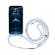 Artwizz HangOn Silicone Case - силиконов (TPU) калъфс с връзка за носене за iPhone 12, iPhone 12 Pro (светлосин)  6